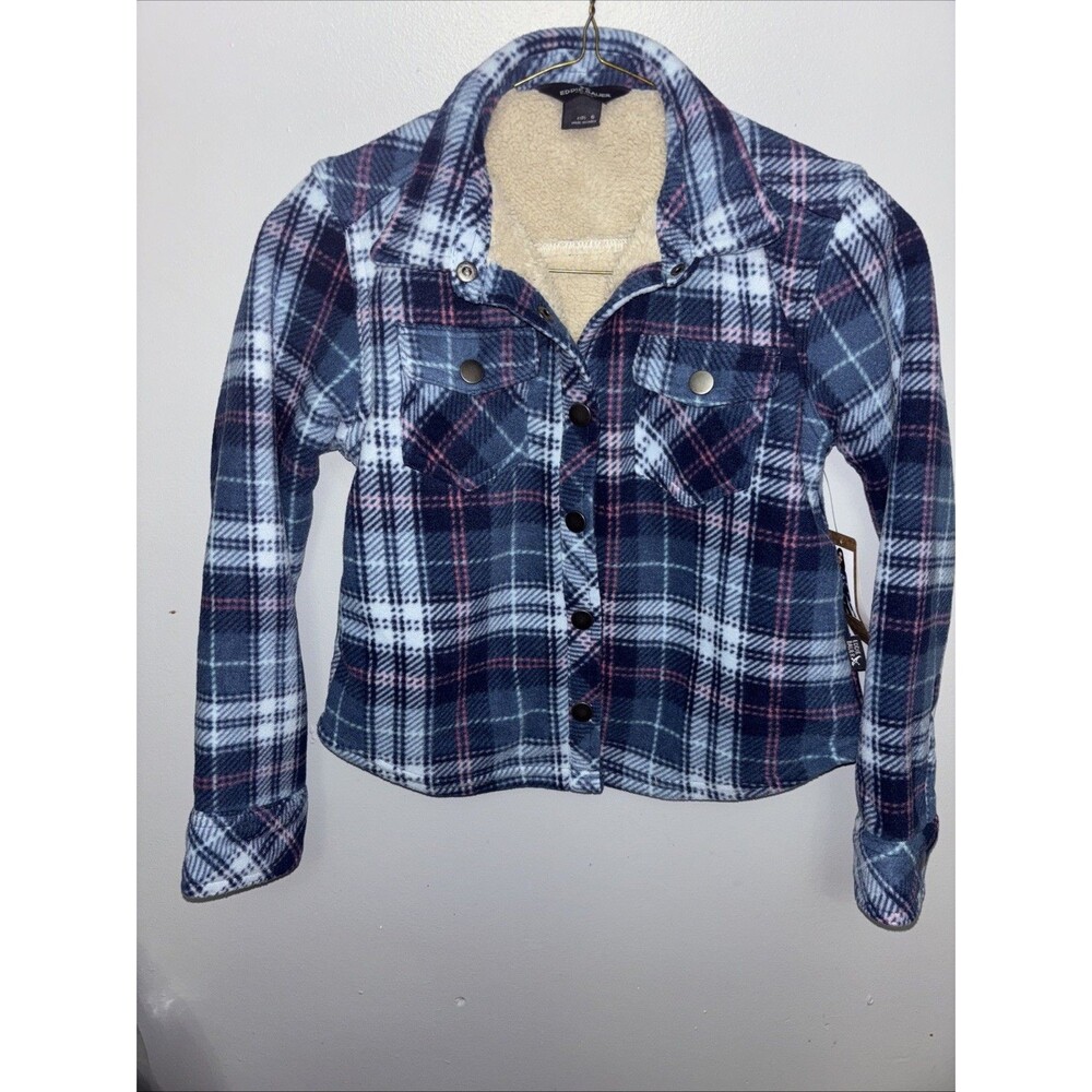 Eddie Bauer Kid Boys Cozy Soft Fleece Lined Snap Front  Sz 6 Jacket Multi.